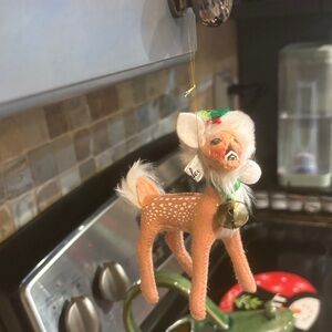 Festive Reindeer Ornament with Bell An Anna Lee ornament